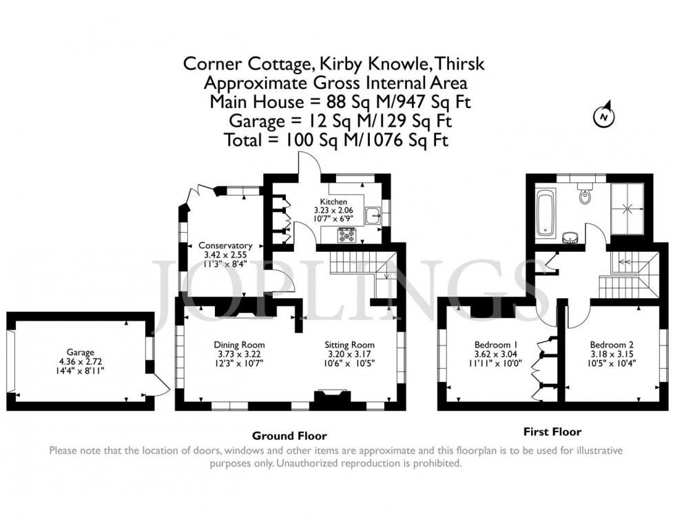Floorplan for Kirby Knowle, Thirsk